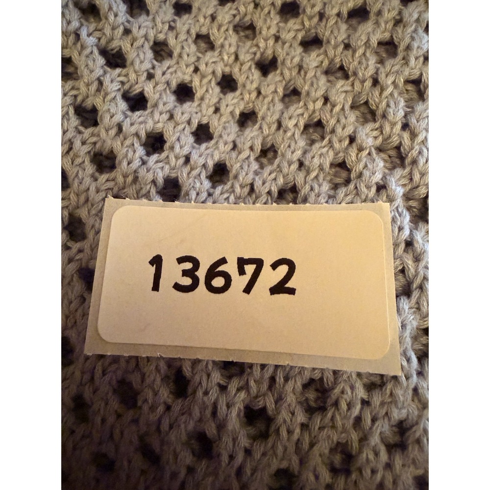 ZARA Sweater Girls 9/10 Blue Open Knit Crochet Cropped Coastal Soft Girl Boho - Picture 10 of 10